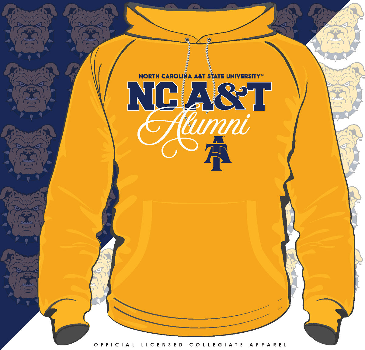 NC A&T AGGIES | Fancy Alumni  GOLD Hoodies Unisex (Z)