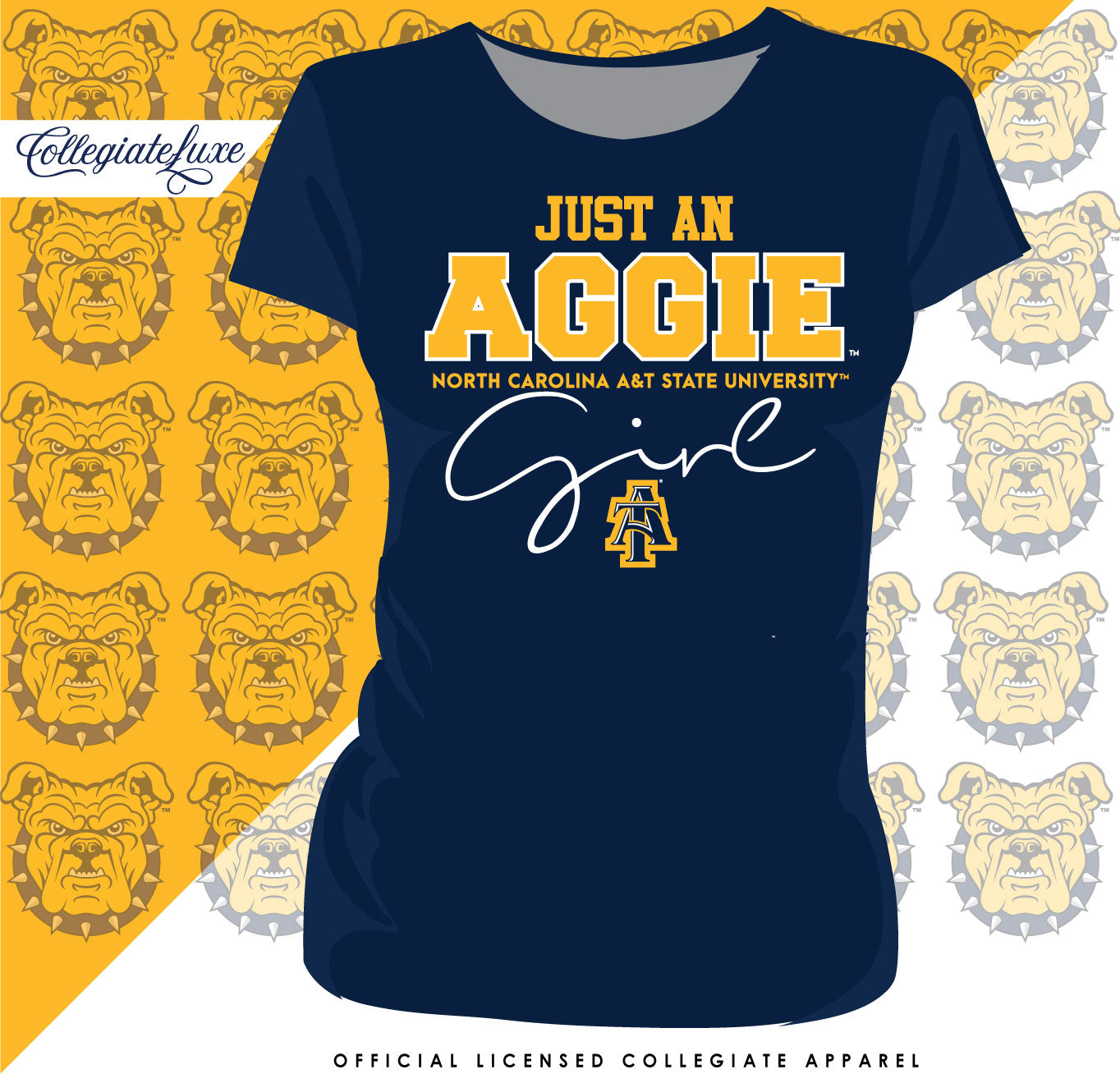 NC A&T SU | Just An Aggie Girl | Navy Ladies Tees -DK-