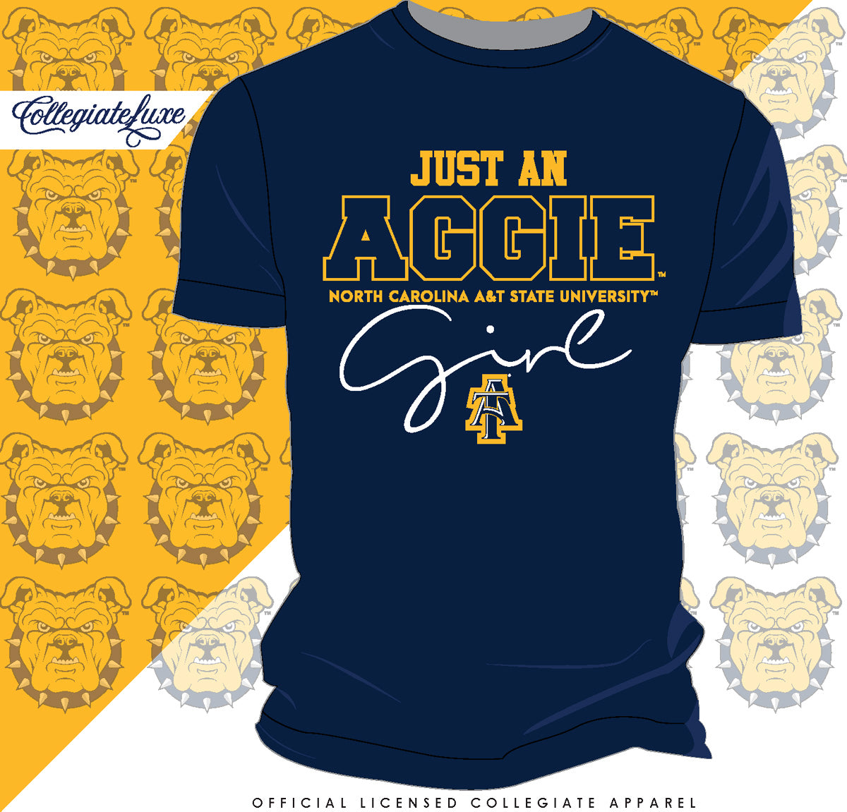 NC A&T SU | Just An Aggie Girl | Navy Unisex Tees (Z)