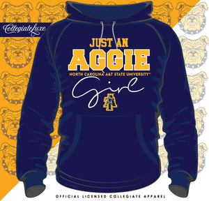 NC A&T SU | Just An Aggie Girl | Unisex Hoodie (DK'N)