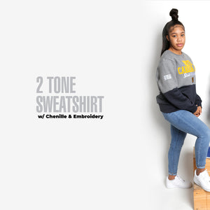 NC A&T AGGIE | THE GRAD | GRAY & NAVY UNISEX SWEATSHIRT -aja