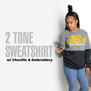 NC A&T AGGIE | THE GRAD | GRAY & NAVY UNISEX SWEATSHIRT -aja