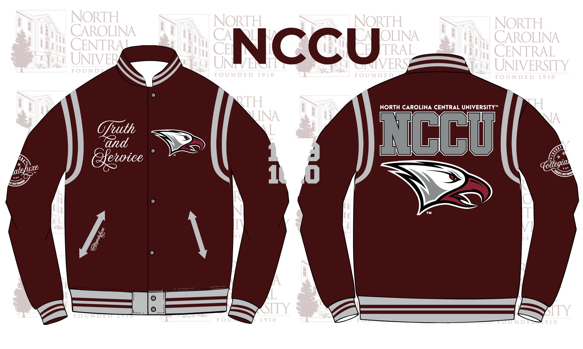NCCU VARSITY UNISEX JACKET collegiateluxe