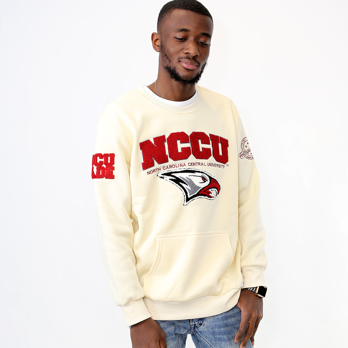 NCCU | CREAM 23 ARCH (Chenille )  UNISEX SWEATSHIRT (aja)