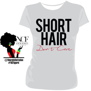 NCF • SHORT HAIR DON'T CARE | Light Gray - Ladies Tees