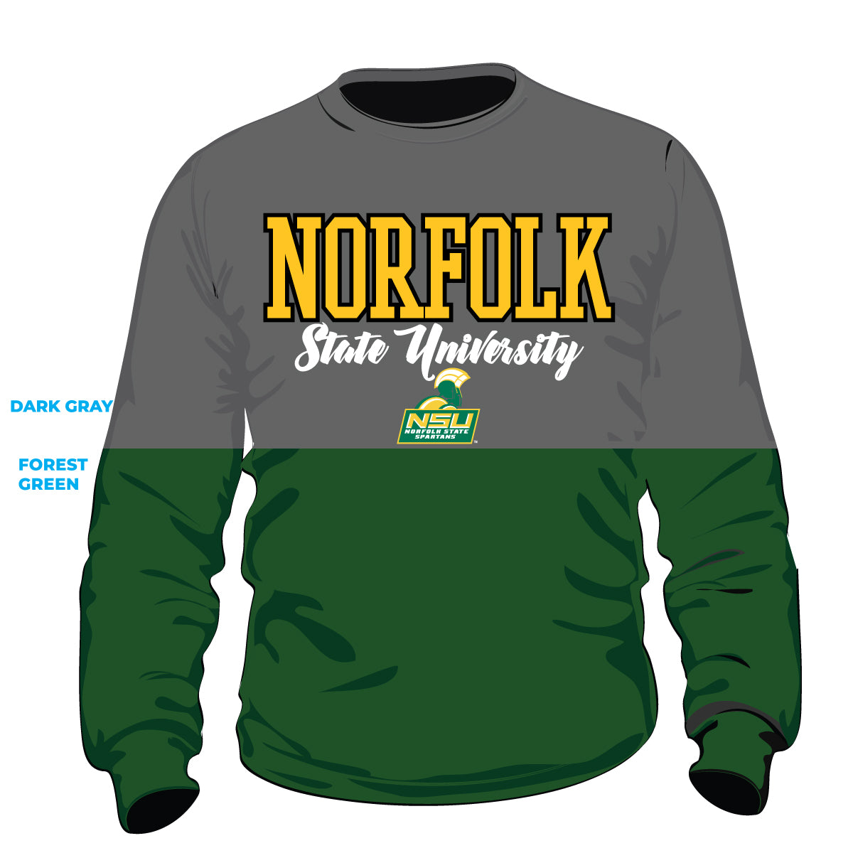 NORFOLK ST. | THE GRAD | GRAY & GREEN Unisex Sweatshirt