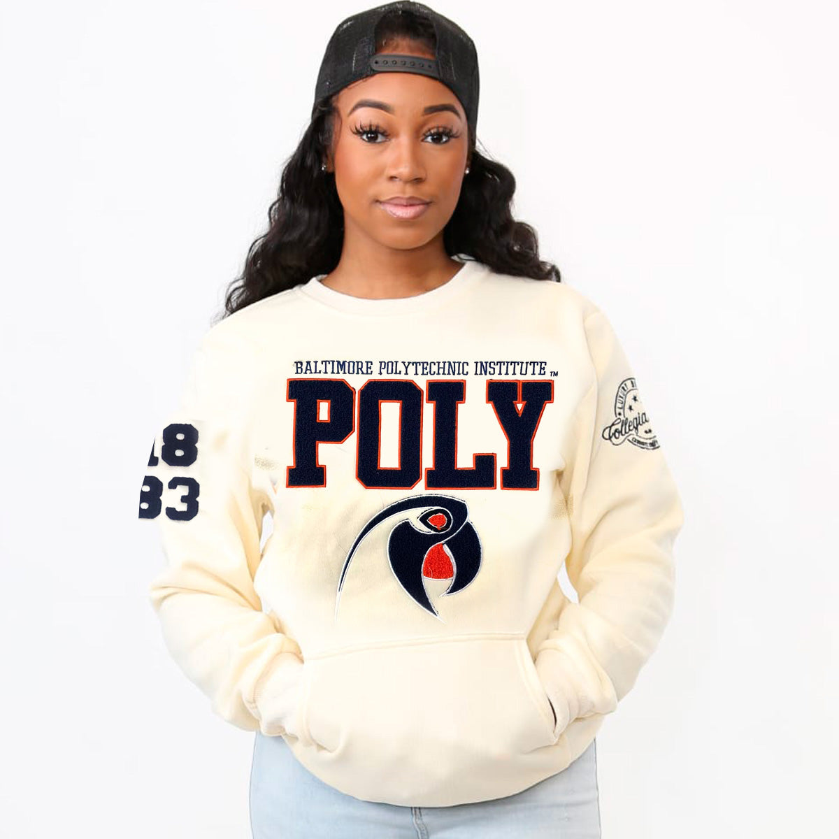 Polytechnic | Chenille CREAM Sweatshirt ( ** – collegiateluxe