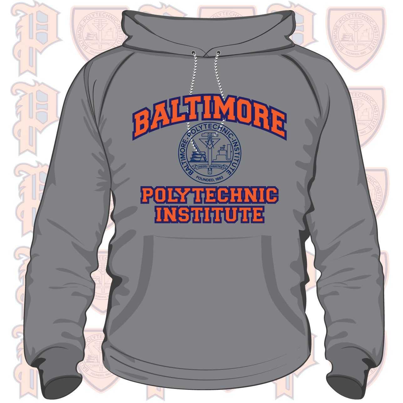Baltimore Polytechnic Institute | POLY ARCH Gray Unisex Hoodie (Z)