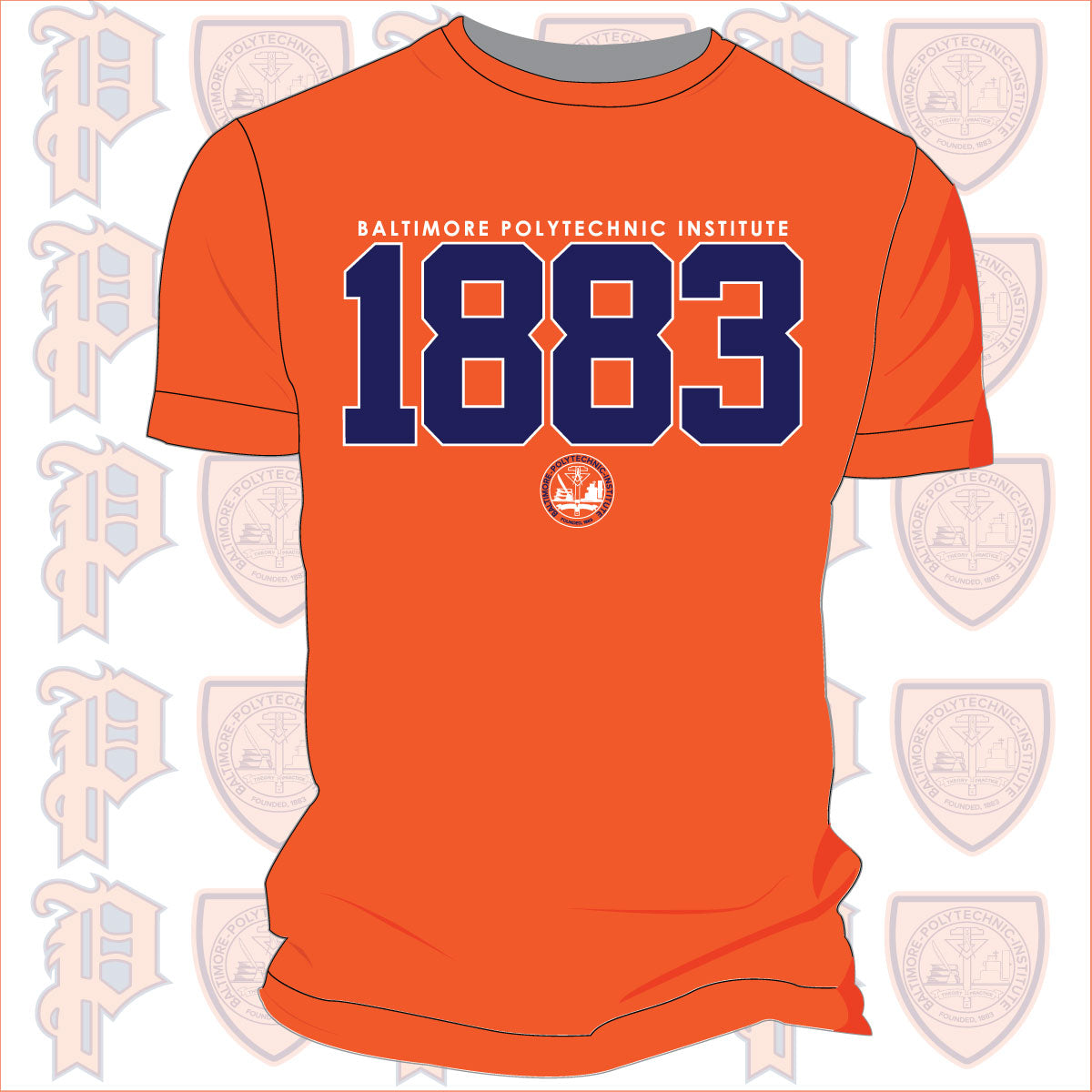 Baltimore Polytechnic Institute | EST. Orange Unisex Tees (DK)