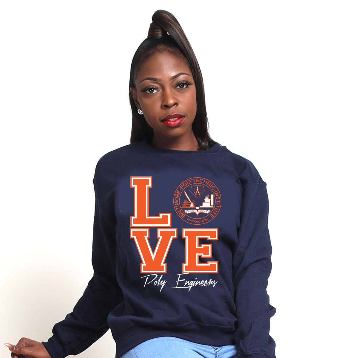 Baltimore Polytechnic Institute | POLY LOVE Navy Unisex Sweatshirt (DK)