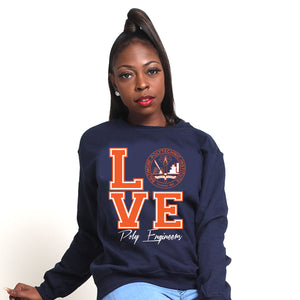 Baltimore Polytechnic Institute  POLY LOVE Navy Unisex Sweatshirt (Z) –  collegiateluxe