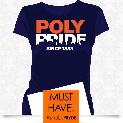 Baltimore Polytechnic Institute | POLY PRIDE SKYLINE Navy Ladies Tees (Z)
