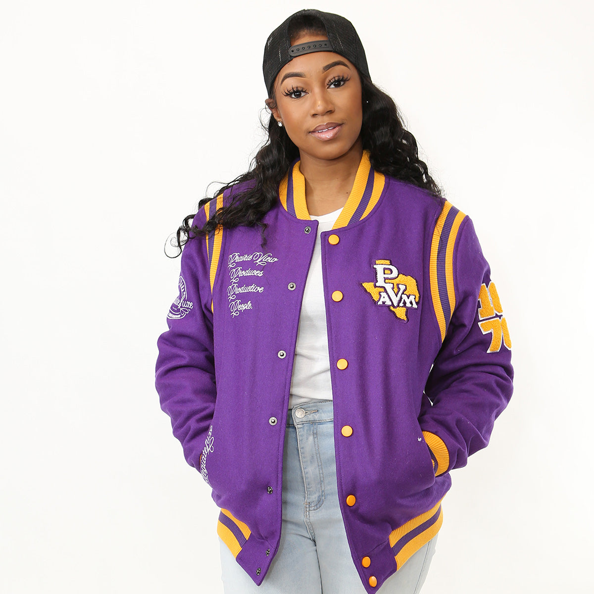 p(R)ojectR® Logo Varsity Jacket Paradise Team Varsity Jacket (Black) - 91700BLK – Dazzle Premium