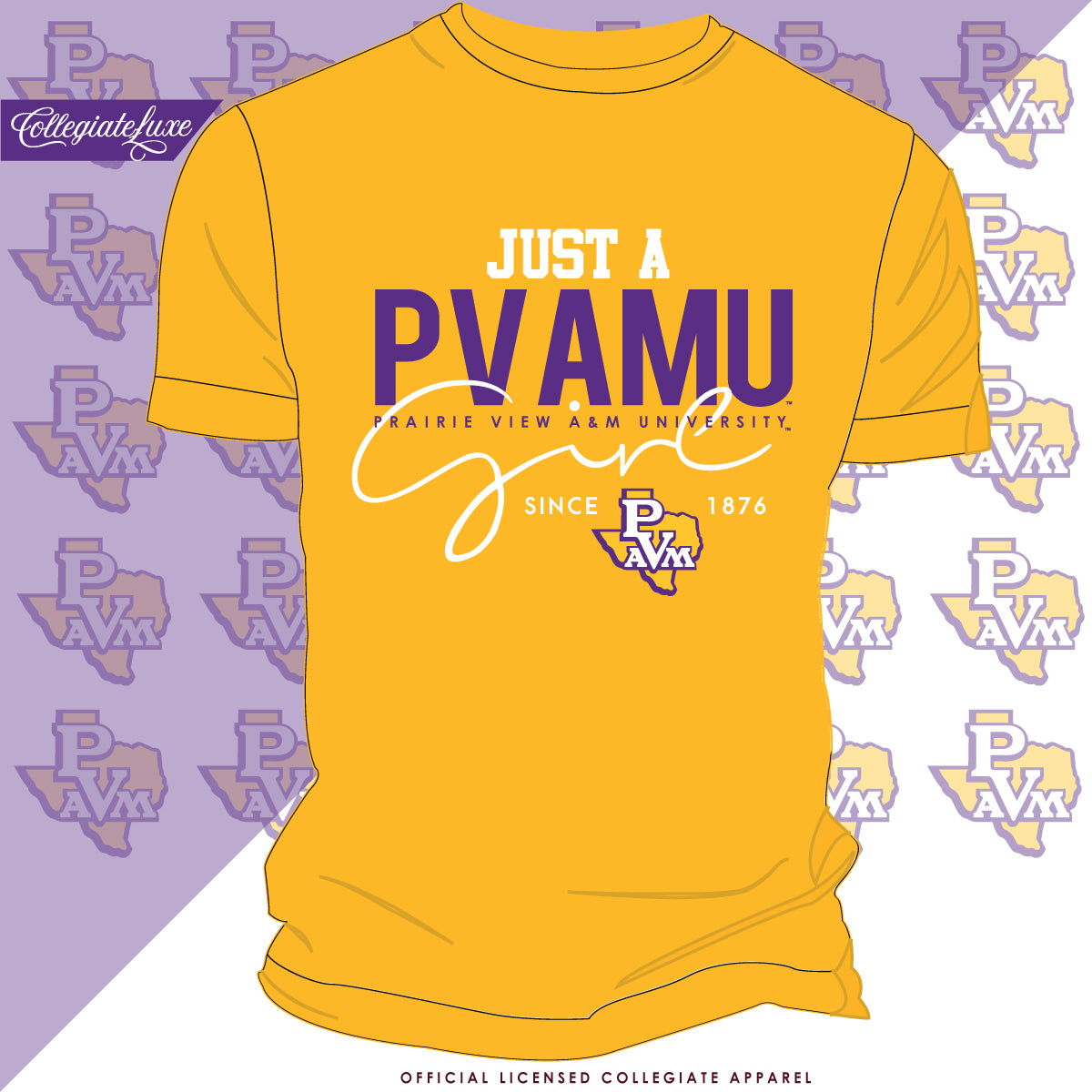 Prairie View A&M  | Just A PVAMU GIRL Gold Unisex Tees (Z)