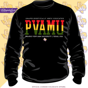 Prairie View A&M  |  1892 Selassie RASTA  Black Unisex Sweatshirt