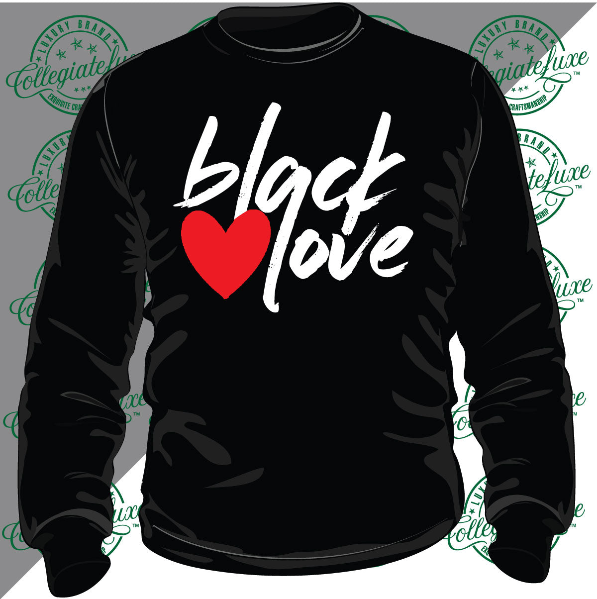 BLACK LOVE  | BLACK SWEATSHIRT w/RED HEART