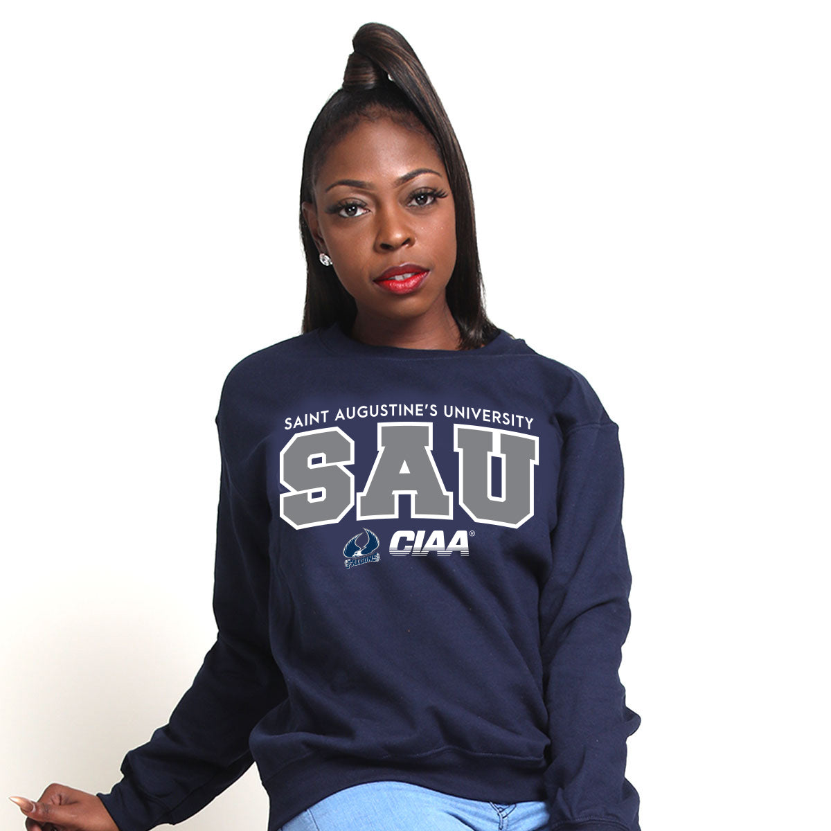 sua SAU | Univ. ARCH Navy Unisex Sweatshirt – collegiateluxe