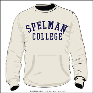 Spelman | Screen Printing NAVY 3D Puff Ink | CREAM Unisex Pocket Sweatshirt -Z-