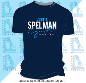 Spelman | JUST A GIRL Navy Unisex Tees (N)