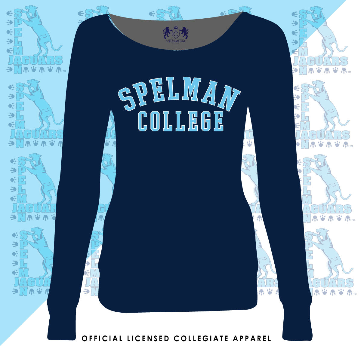 Spelman | UNIV. ARCH Navy 3D Puff Ladies Off the Shoulders -Z-