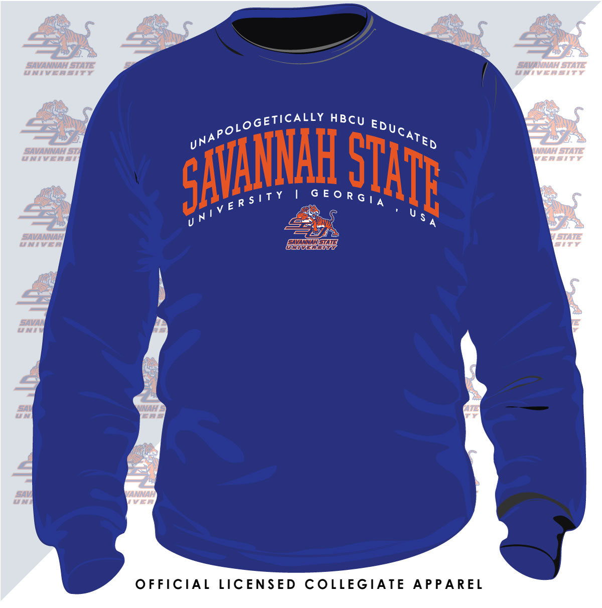 Savannah State | Unapologetically Educated Royal Blue Unisex Sweatshirt -Z-
