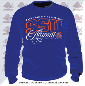 Savannah State | Fancy Alumni Royal  Blue Unisex Sweatshirt -Z-