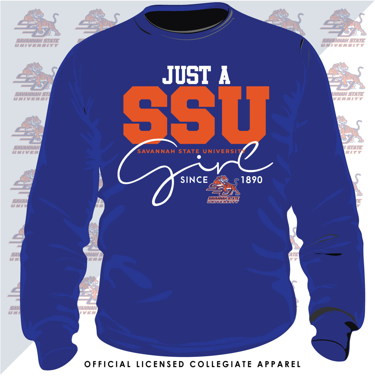 Savannah State | JUST A GIRL Royal Blue Unisex Sweatshirt -Z-