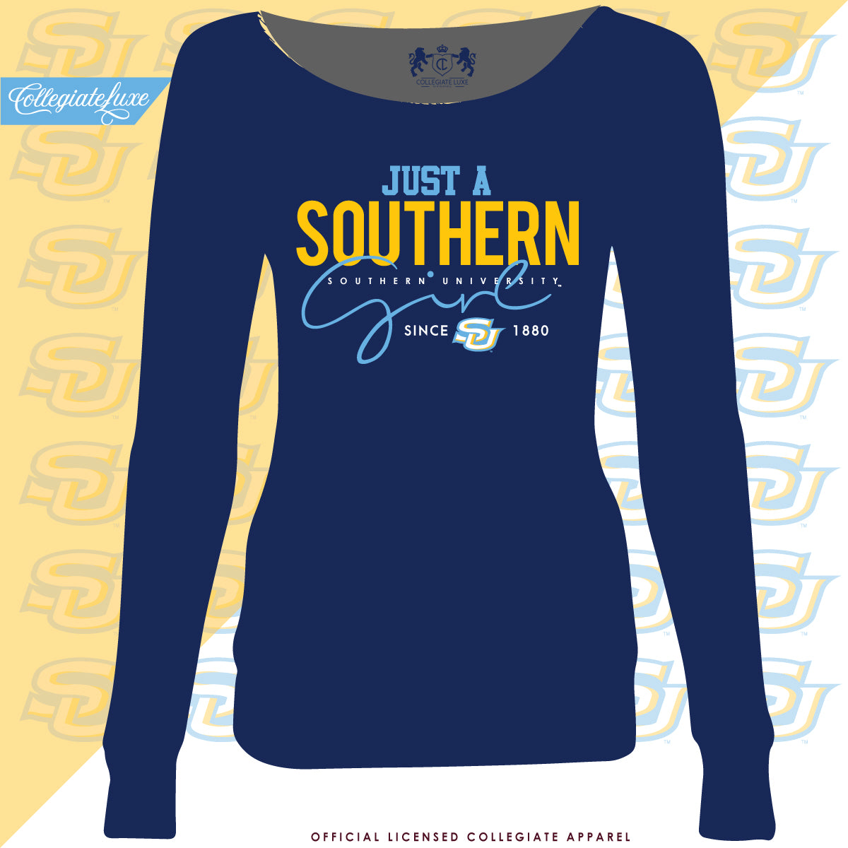 SOUTHERN UNIV. | Just A GIrl Navy Off The Shoulders (N)