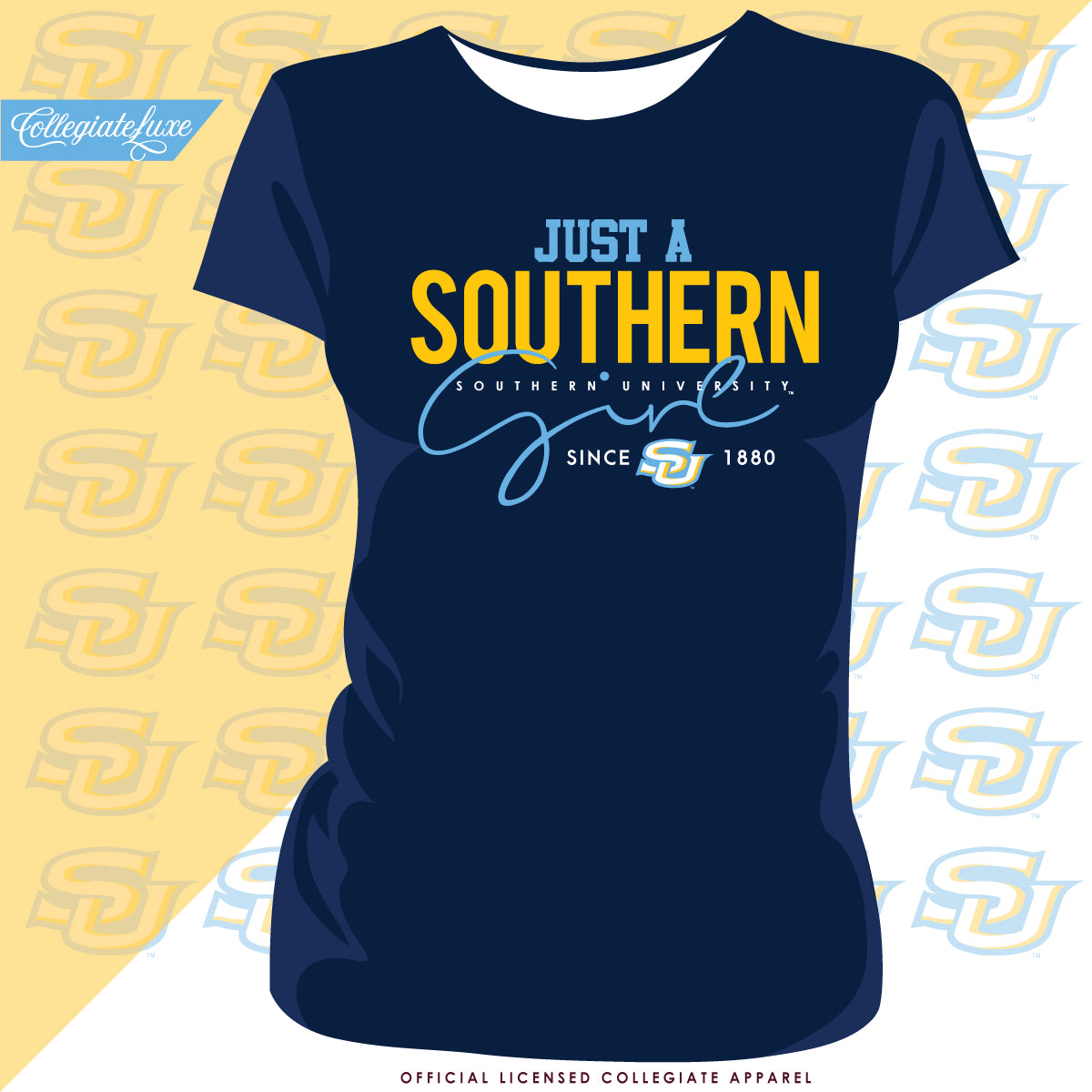 SOUTHERN UNIV. | Just A Girl Navy Ladies Tees -Z-
