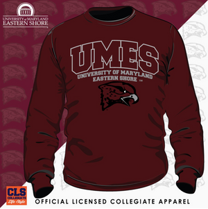 Maryland Eastern Shore | UMES |  ARCH LOGO Maroon Unisex Sweatshirt -Z-