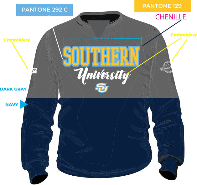 SOUTHERN UNIV. Chenille GRAD Unisex Sweatshirt (aja)