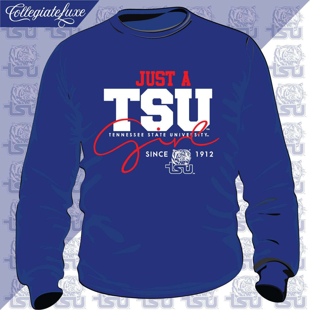 TennState | JUST A GIRL Royal Blue Unisex Sweatshirt -Z-