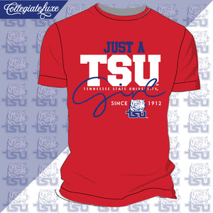 TennState | JUST A GIRL Red Unisex Tees -Z-