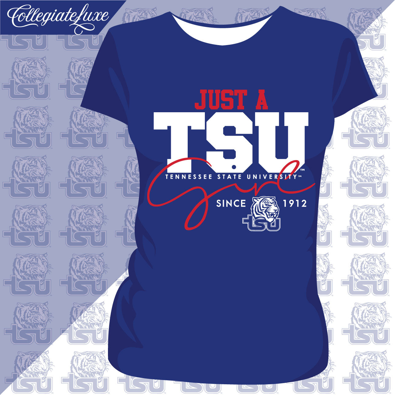 TENN STATE  | JUST A GIRL Royal Blue Ladies Tees (**)