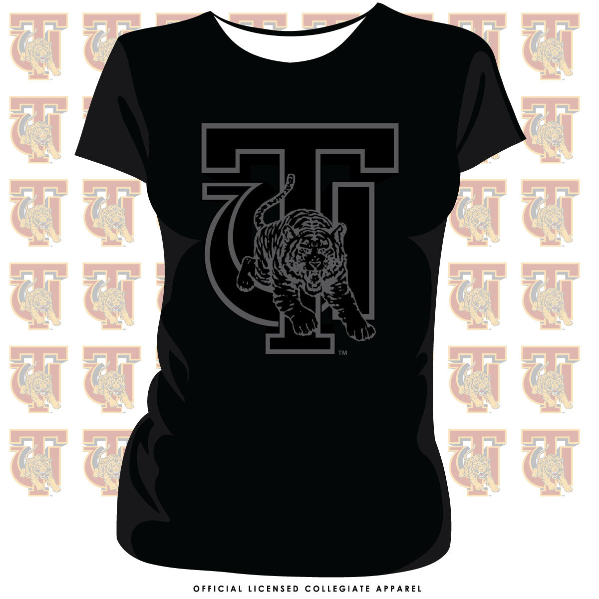 TUSKEGEE | Celebrate BHM | BLACK 3D Puff INK| BLACK Ladies Tees (Z)