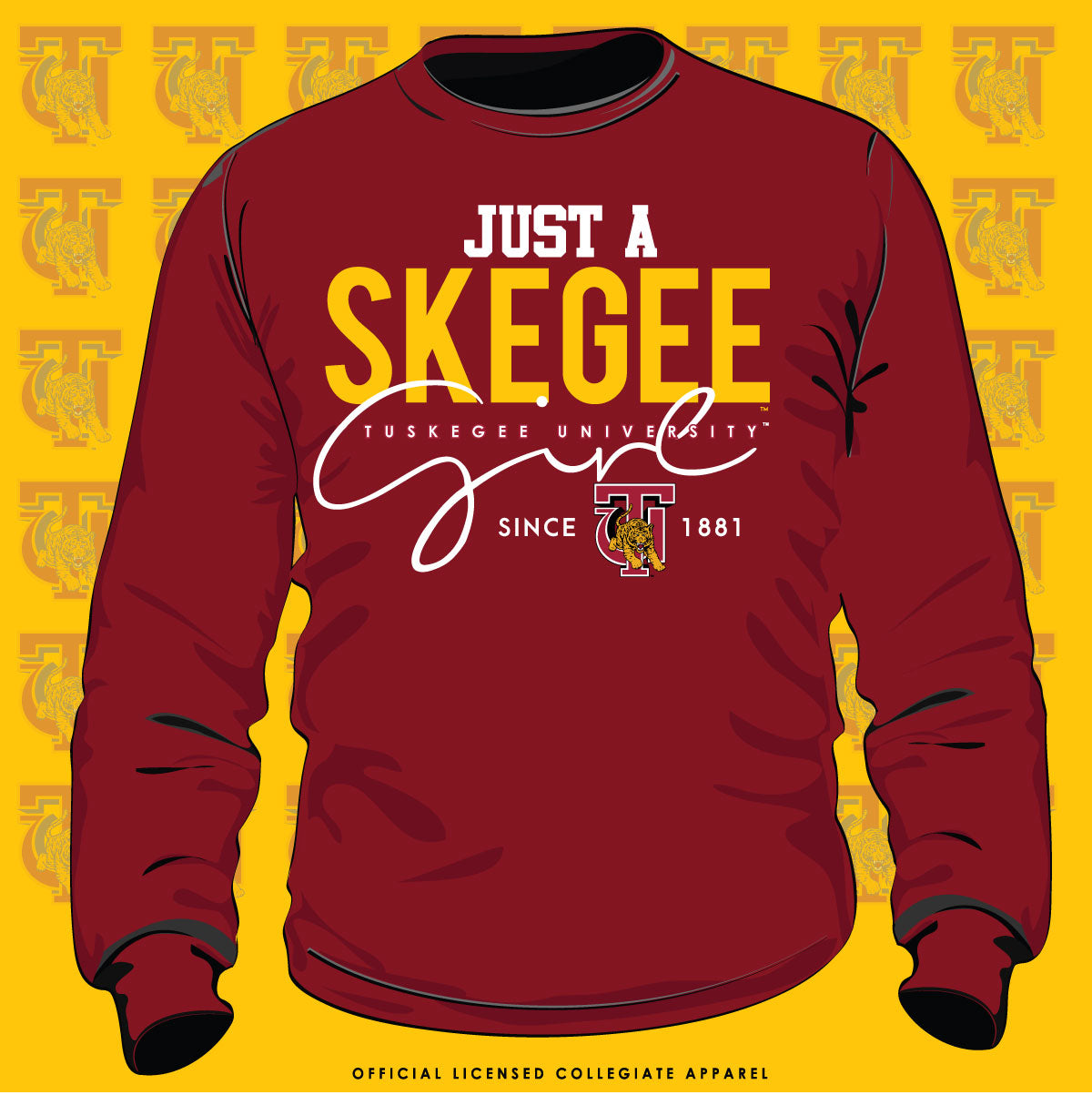 TUSKEGEE | JUST A SKEGEE GIRL Crimson Unisex Sweatshirt (Z)
