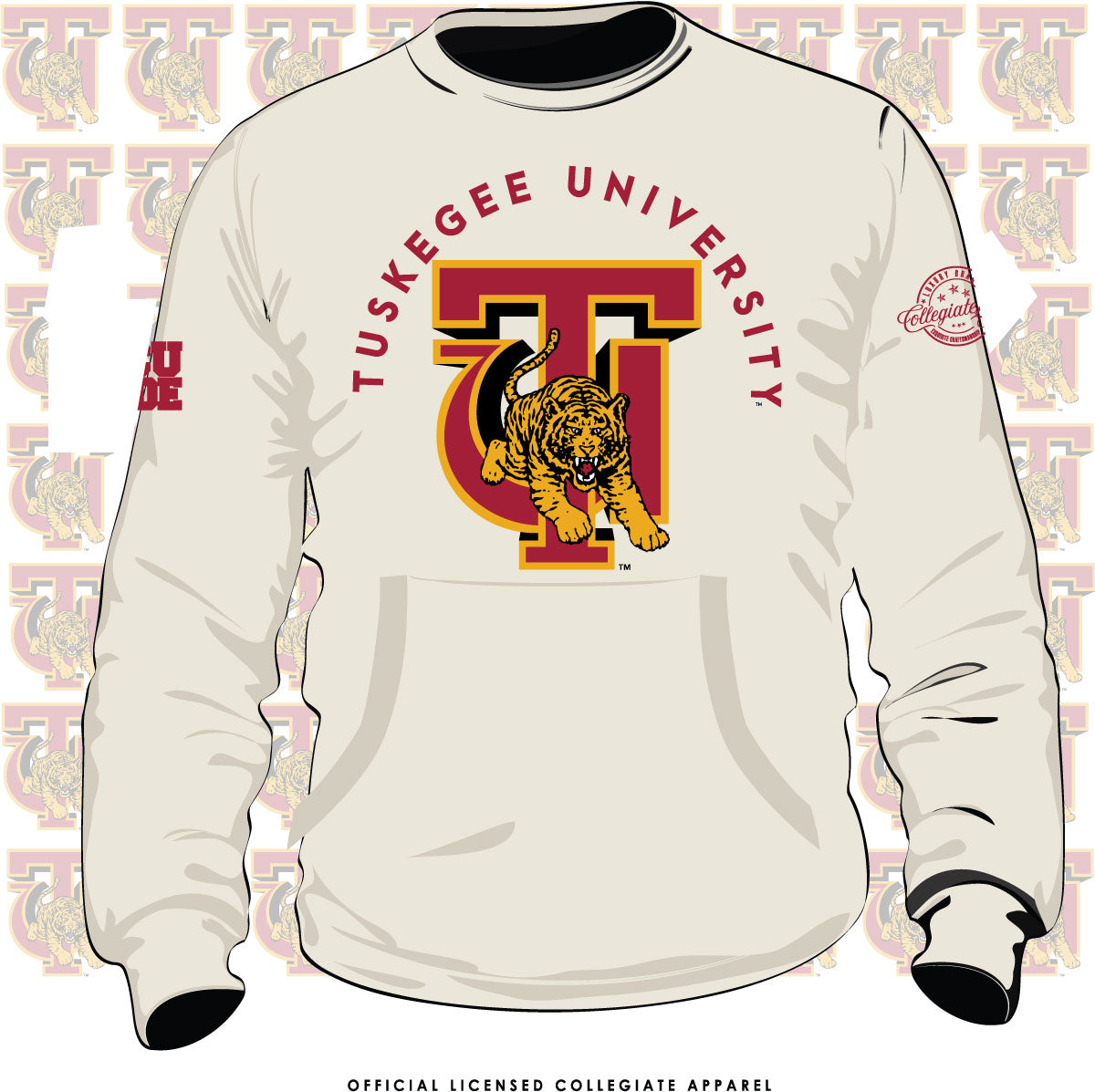 TUSKEGEE | VINTAGE Tigers Cream Chenille Unisex Sweatshirt