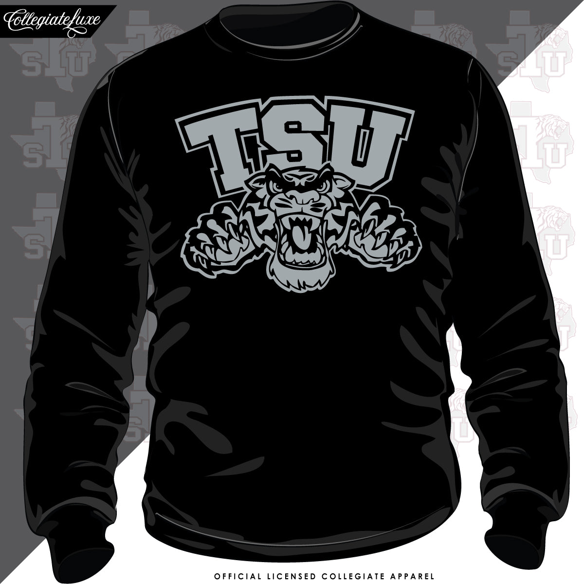 Texas Southern | Celebrate BHM | 3D PUFF INK | Black Sweatshirt