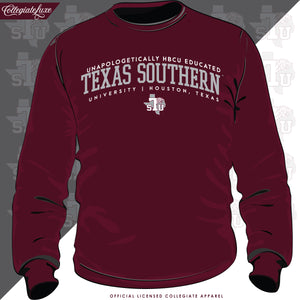 Texas Southern | Unapologetically HBCU Educated Maroon Unisex Sweatshirt (z)