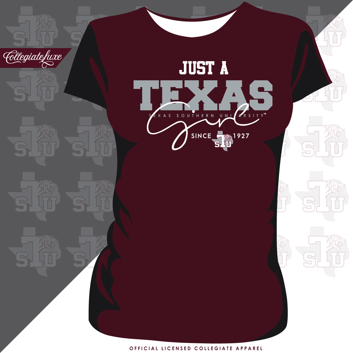 Texas Southern | Just a Girl Maroon Ladies Tees (z)