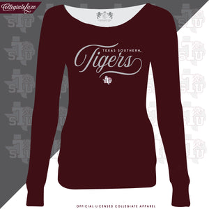 Texas Southern | TIGERS Maroon Ladies Off the Shoulders (z)
