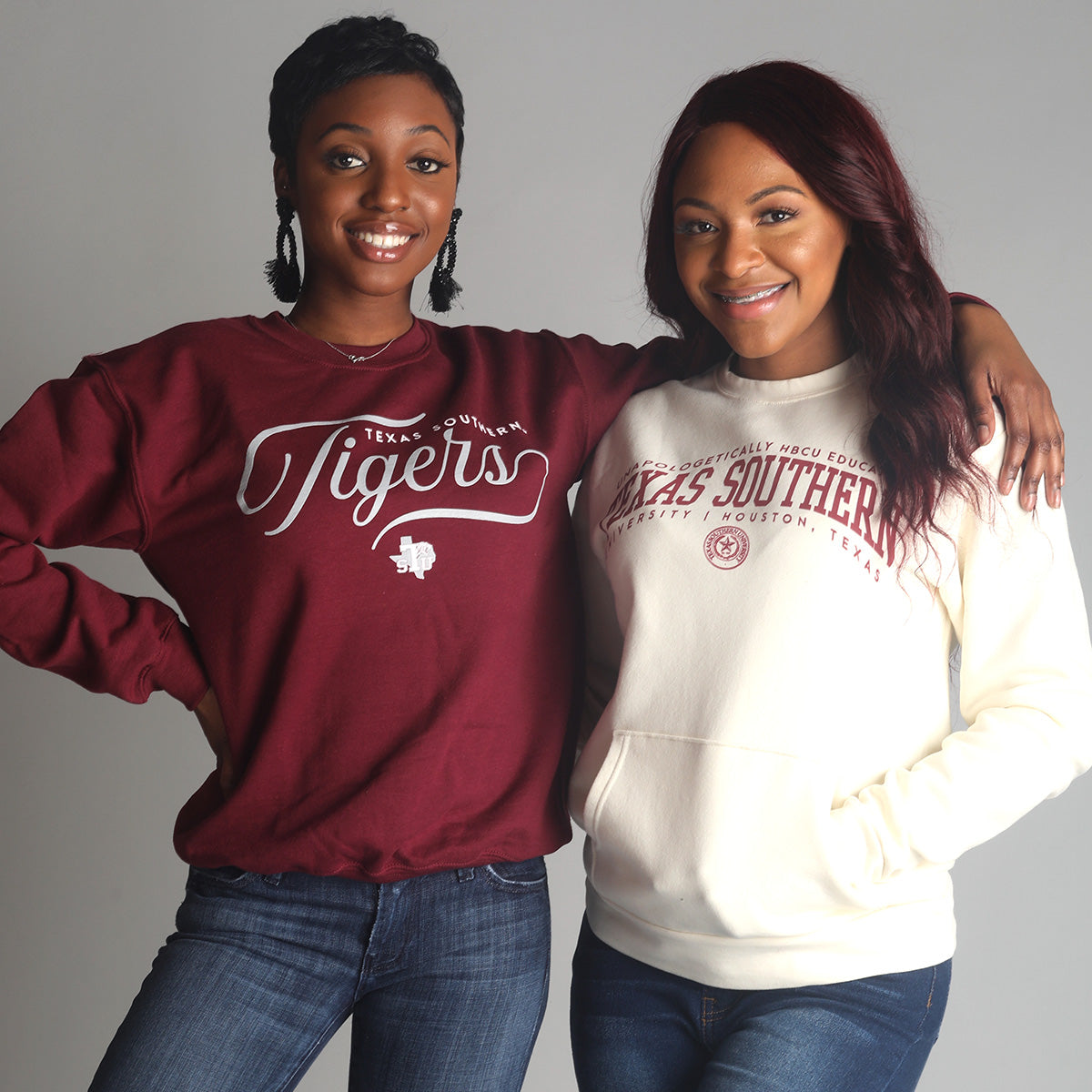 Texas Southern | TIGERS Maroon Unisex Sweatshirt