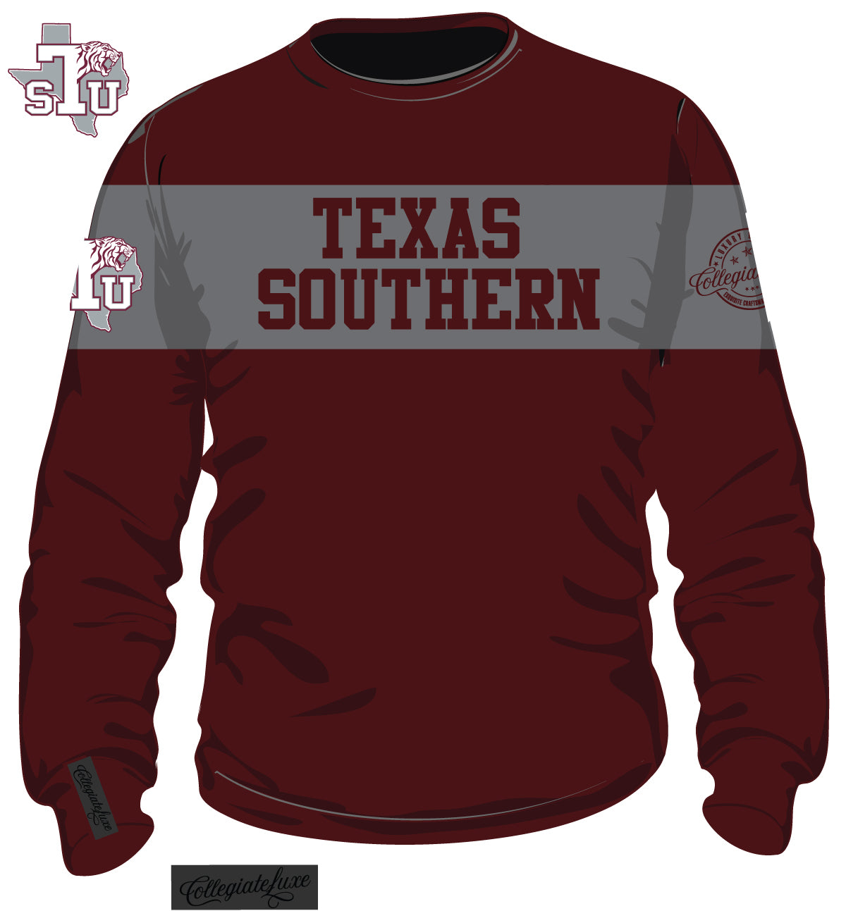 Texas Southern | 2 TONE (Chenille Embroidery) Unisex Sweatshirt