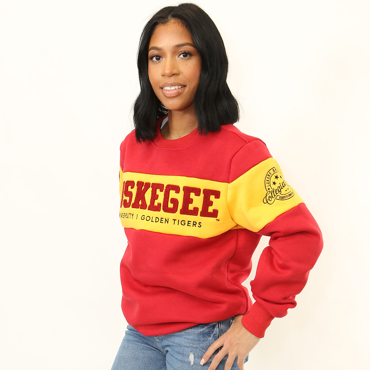 TUSKEGEE. | 2 TONE ( Chenille & Embroidery  ) UNISEX SWEATSHIRT