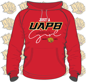 Arkansas at Pine Bluff | UAPB |   JUST A GIRL  | RED unisex Hoodie