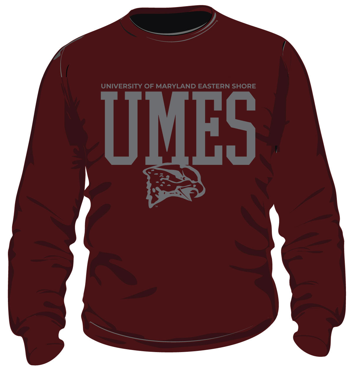 Maryland Eastern Shore | UMES VLOGO|  3D PUFF Maroon  SweatShirt  -Z-