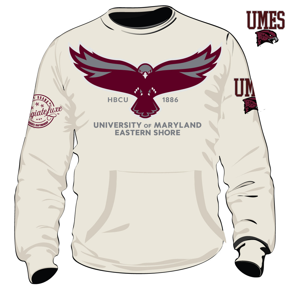 Maryland Eastern Shore |UMES | 2023 Winter CREAM Logo Chenille Unisex Sweatshirt