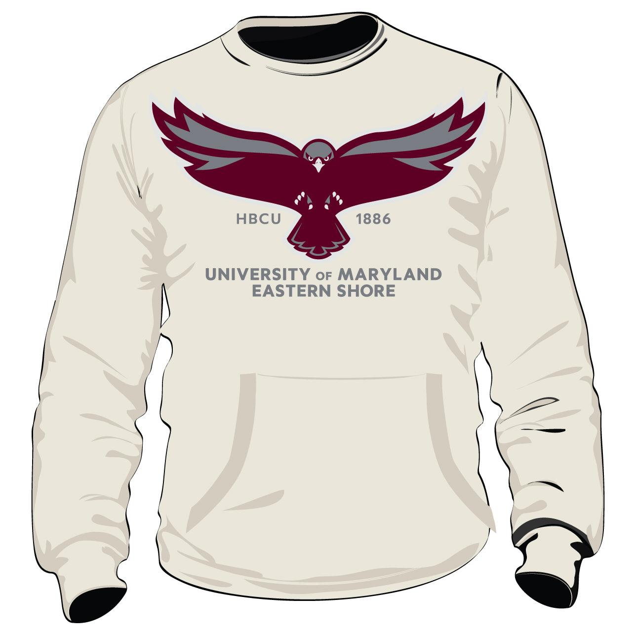 Maryland Eastern Shore | UMES | CREAM { PRINT } LOGO Unisex Sweatshirt -DK-