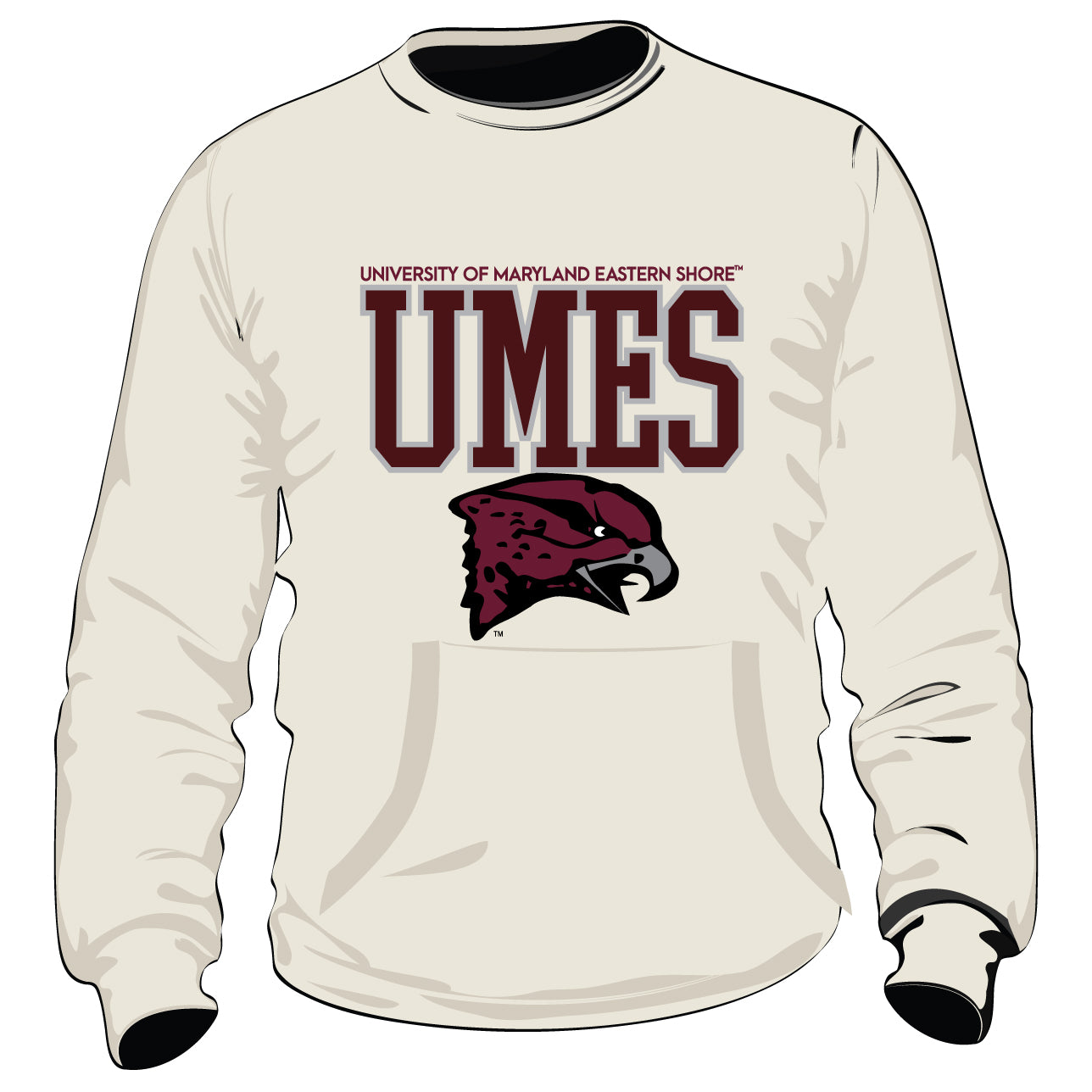 Pre Order (Aug 15) UMES Vintage CREAM Chenille LOGO Unisex Sweatshirt