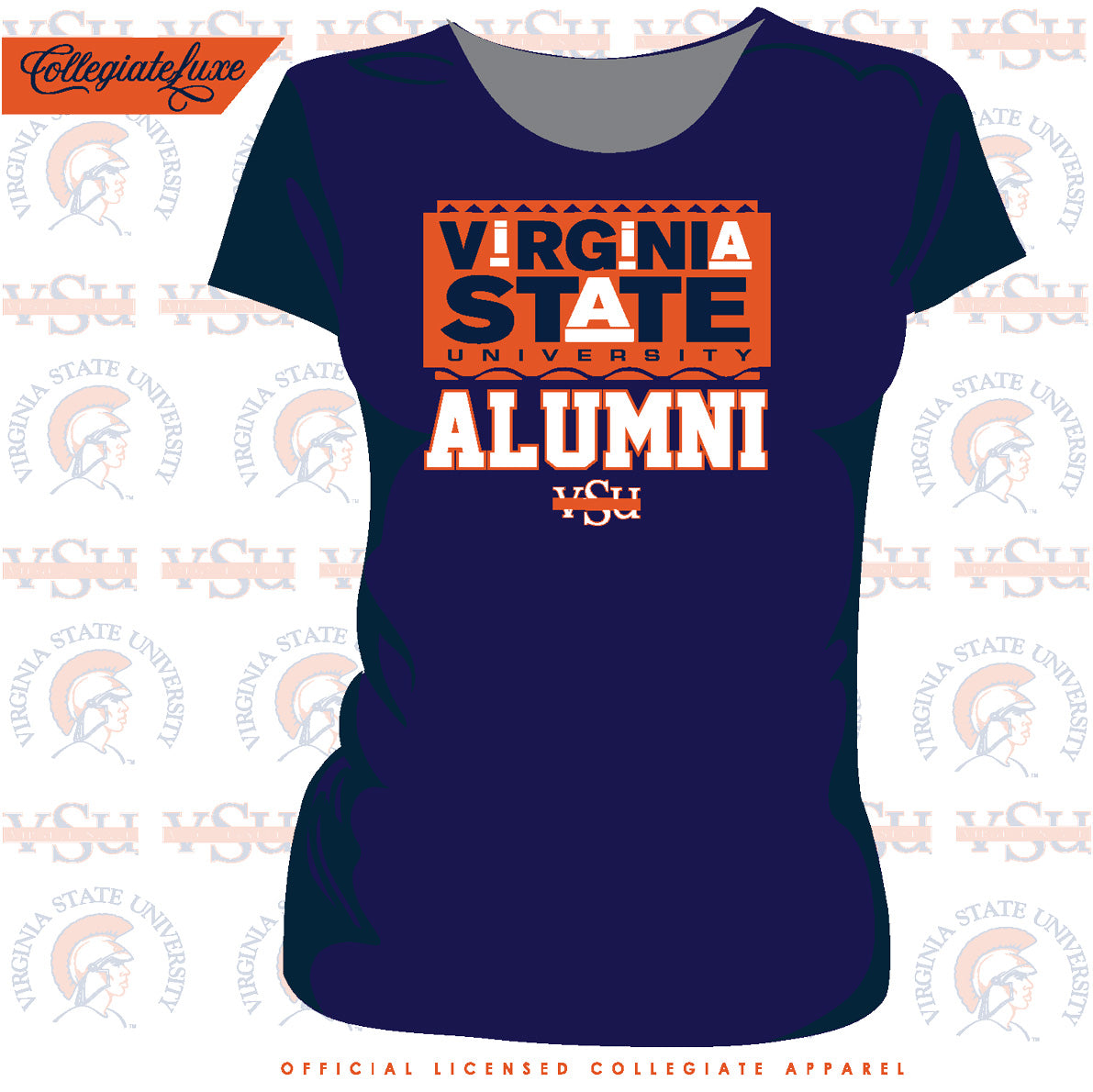 Virginia State | VSU 90s Alumni Navy CrewNeck Ladies Tees(z)